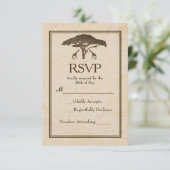 African Safari Giraffes Tree Vintage Wedding RSVP (Debout devant)