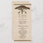 African Safari Giraffes Vintage Wedding Programme (Devant / Derrière)