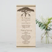 African Safari Giraffes Vintage Wedding Programme (Debout devant)