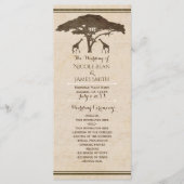 African Safari Giraffes Vintage Wedding Programme (Devant)