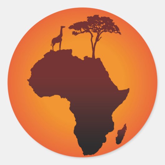 African Safari Kaart - Sticker (Voorkant)