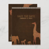 African Safari Oerwoud Zoo Bewaar de datum Aankondigingskaart (Voorkant / Achterkant)