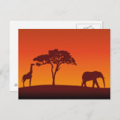 African Safari Silhouette - Briefkaart (Voorkant / Achterkant)