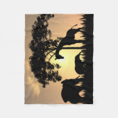 African Safari Silhouette Fleece Blanket (Voorkant)