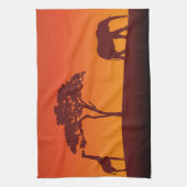 African Safari Silhouette - Kitchen Towel Theedoek (Verticaal)