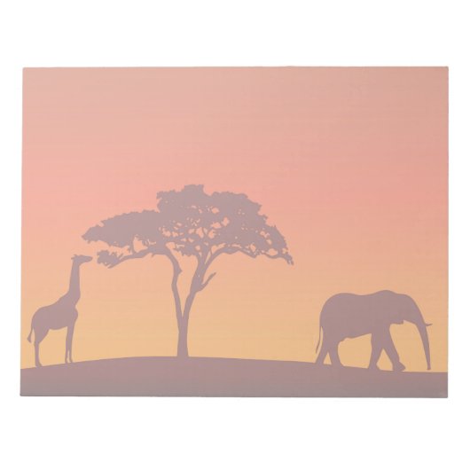 African Safari Silhouette - Notitieblok (Voorkant)