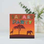 African Safari Silhouette Party - Uitnodiging (Staand voorkant)