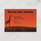 African Safari Silhouette - Visitekaartje (Achterkant)