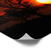 African Safari Sunset Animal Silhouettes Poster (Hoek)