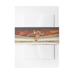 African Safari Sunset Envelope Band Uitnodigingen Wikkel