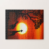 African Safari Sunset Giraffe Silhouettes Legpuzzel (Horizontaal)