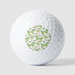 African Safari: Waterverf krokodil & palmbomen Golfballen