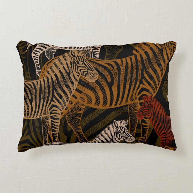African Safari: Zebra  ontwerp Accent Kussen (Voorkant)