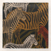 African Safari: Zebra ontwerp Glazen Onderzetter (Voorkant)