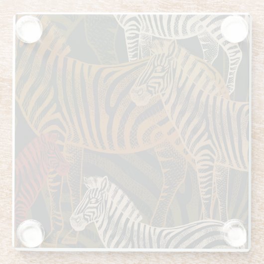 African Safari: Zebra ontwerp Glazen Onderzetter (Achterkant)