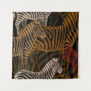 African Safari: Zebra  ontwerp Wandkleed