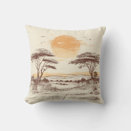African Savannah Sunset Pillow Kussen