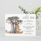 African Savannah Wild One Baby shower Invitation (Debout devant)