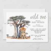 African Savannah Wild One Baby shower Invitation