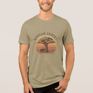 African Sunset Baobab Tree Vintage Streetwear  Tri-Blend Shirt