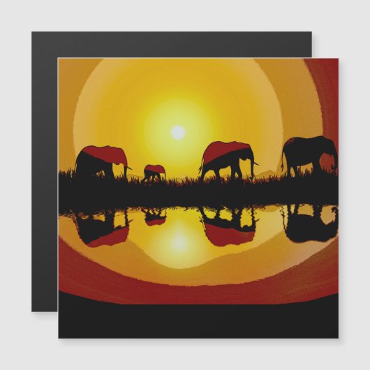 African Sunset Elephants (Voorkant / Achterkant)