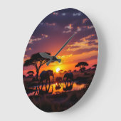African Sunset Majesty Wall Clock Grote Klok (Hoek)