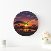 African Sunset Majesty Wall Clock Grote Klok (Huis)