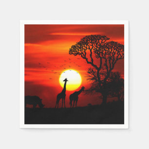 African Sunset Napkins Servet