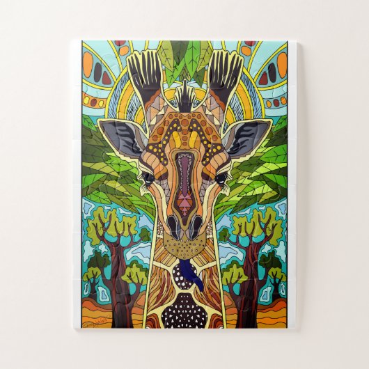 African tribal Giraffe  Legpuzzel (Verticaal)