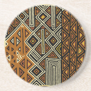 African Tribal Kuba Design Zandsteen Onderzetter