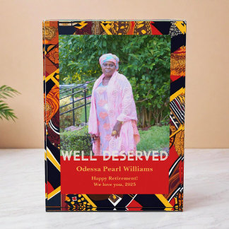 African Tribal Patchwork Black Mom Retirement Gift Fotoblokken