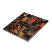 African Tribal Pattern Ceramic Tegel Tegeltje (Zijkant)