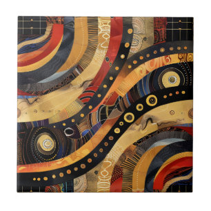 African Tribal Pattern Ceramic Tegel Tegeltje