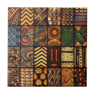 African Tribal Pattern Ceramic Tegel Tegeltje