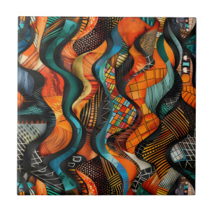 African Tribal Pattern Ceramic Tegel Tegeltje