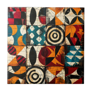 African Tribal Pattern Ceramic Tegel Tegeltje