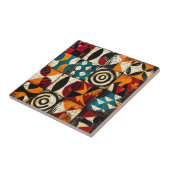 African Tribal Pattern Ceramic Tegel Tegeltje (Zijkant)