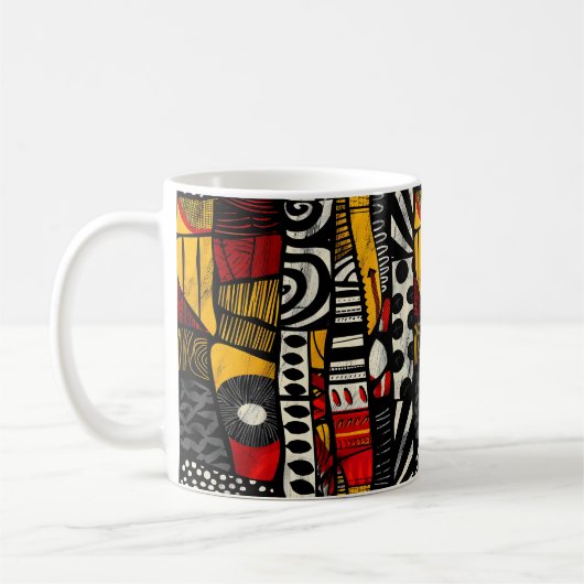 African Tribal Pattern Coffee Mok (Links)