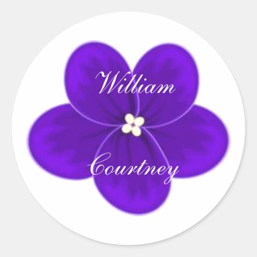 African Violet Ronde Sticker (Voorkant)