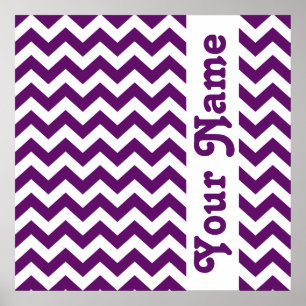 African Violet Safari Chevron met aangepaste tekst Poster