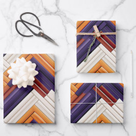 African Weave Basket Paarse gelukzaligheid Inpakpapier Vel