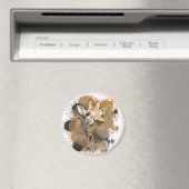 African Wildlife Giraffe Abstracte Verf Splatter Magneet (Insitu (Vaatwasser))