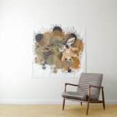 African Wildlife Giraffe Abstracte Verf Splatter Wandkleed (In Situ (horizontaal))