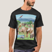 African Wildlife: Savannah Waterverf Wallpaper. T-shirt (Voorkant)