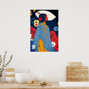 African Woman Boho Art Poster