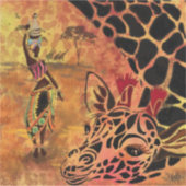 African Woman en Giraffe Sticker (Voorkant)