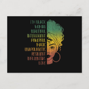 African Woman Girls Gift Melanin Pride Black Histo Uitnodiging Briefkaart