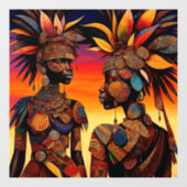 African Woman Window Cling Raamsticker (Vel)