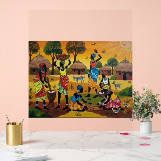 African women at work Throw Cushion (Mariage)