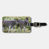 African Zebra Pair Bagagelabel (Voorkant horizontaal)